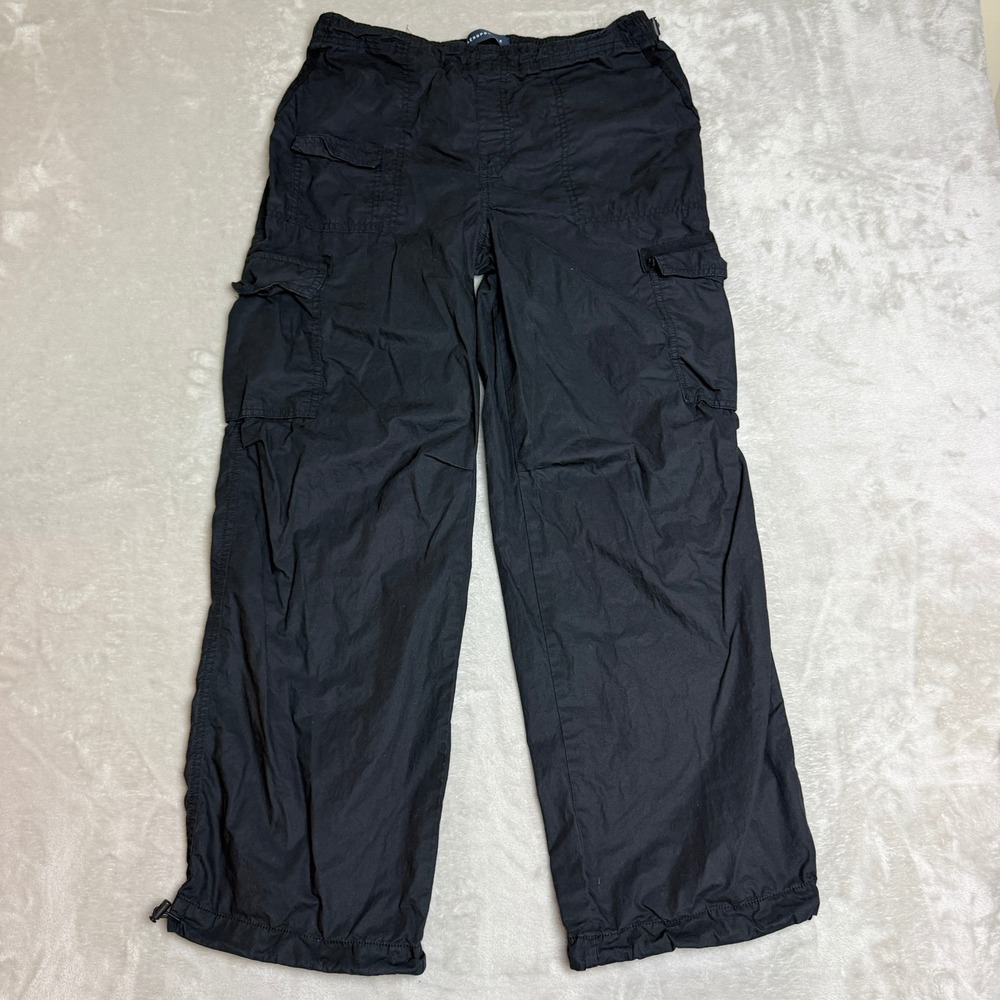 Aeropostale Parachute Cargo Pants Men S Black Relaxed Baggy Paratrooper Y2K